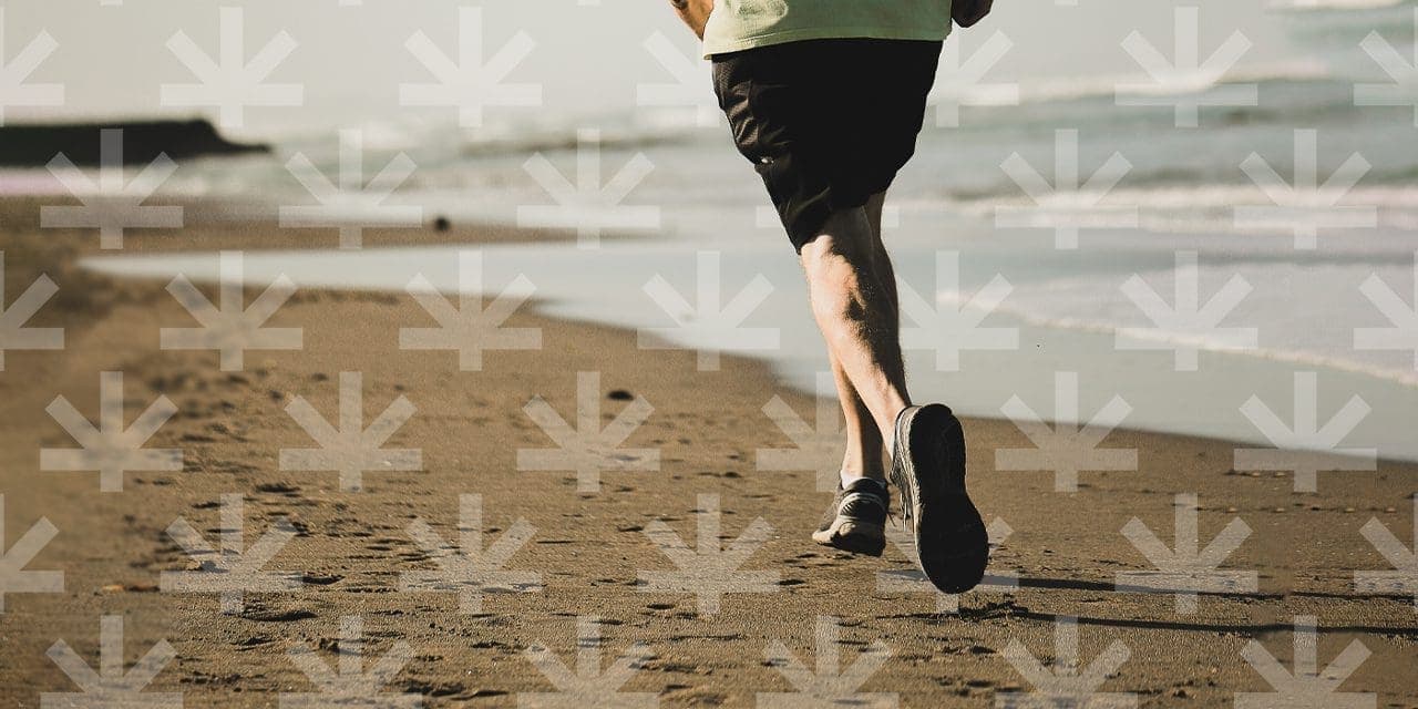 closeup lower body of a man running